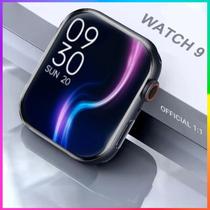 Smartwatch Watch 9 Pro Preto Inclusas 2 Pulseiras Troca Foto de Fundo, Faz e Recebe Ligações, à Prova D'gua Original com Smartwatch Watch 9 Pro Preto Inclusas 2 Pulseiras Troca Foto de Fundo, Faz e Recebe Ligações, à Prova D'gua Original com