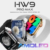 Smartwatch Watch HW9 PRO 2 Amoled 3 Branco pulseiras NFC assistente de vóz à prova de água Masculino e Feminino Troca Fo
