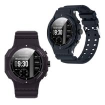 Smartwatch WEARZONE Fênix 50mm com GPS Integrado, conexão com Strava e à Prova d'Água 1ATM - Preto