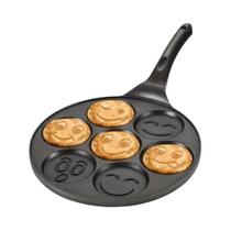 Smiley Face Pancake Pan, Mini Pancakes Maker, Frigideira Crepe, 100% antiaderente, 7, 4 xícara