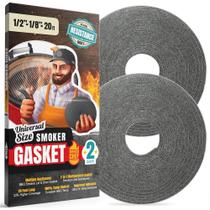 Smoker Chef XXL 20 pés Smoker Gasket Seal, pacote com 2 x fita adesiva de 10 pés Smoker Chef XXL 20 pés Smoker Gasket Seal, pacote com 2 x fita adesiva de 10 pés