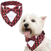 Smoking para cães FUAMEY Christmas Snowflake Bow Tie XS