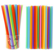 Smoothie Straws TOMNK, pacote com 200, descartáveis, 26 cm, cores variadas