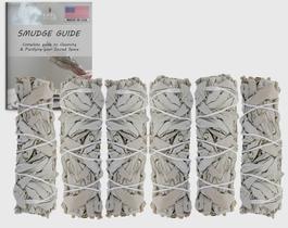 Smudge Sticks Soul Sticks, 10 cm, pacote com 6 sálvia branca orgânica da Califórnia