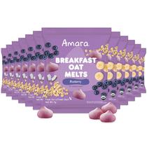 Snack Amara Oat Melts para Café da Manhã Orgânico para Bebês, Mirtilo, 12 Unidades