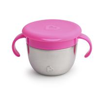 Snack Catcher Cup Munchkin Snack+Aço Inoxidável 250mL Rosa