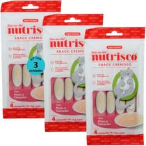 Snack cremoso nutrisco gatos 14g atum e camarão com 4 un - kit com 3 Snack cremoso nutrisco gatos 14g atum e camarão com 4 un - kit com 3