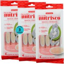 Snack cremoso nutrisco gatos 14g atum e caranguejo com 4 un - kit com 3 Snack cremoso nutrisco gatos 14g atum e caranguejo com 4 un - kit com 3