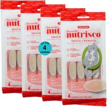 Snack cremoso nutrisco gatos 14g atum e caranguejo com 4 un - kit com 4 Snack cremoso nutrisco gatos 14g atum e caranguejo com 4 un - kit com 4