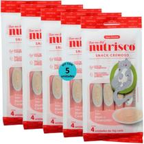 Snack cremoso nutrisco gatos 14g atum e caranguejo com 4 un - kit com 5 Snack cremoso nutrisco gatos 14g atum e caranguejo com 4 un - kit com 5