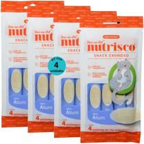 Snack cremoso nutrisco gatos adultos 14g atum com 4 un - kit com 4