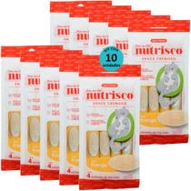 Snack cremoso nutrisco gatos adultos 14g frango com 4 un - kit com 10