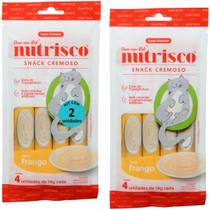 Snack cremoso nutrisco gatos adultos 14g frango com 4 un - kit com 2