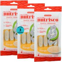 Snack cremoso nutrisco gatos adultos 14g frango com 4 un - kit com 3