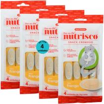 Snack cremoso nutrisco gatos adultos 14g frango com 4 un - kit com 4