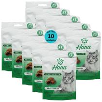 Snack hana healthy life ômega complex para gatos adultos 60g kit com 10