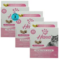 Snack hana healthy life pill guard disfarça comprimidos 25g para gatos kit com 3
