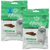 Snack hana life dental care cães adultos raças mini e pequenas 60g kit com 2 Snack hana life dental care cães adultos raças mini e pequenas 60g kit com 2