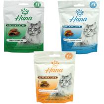Snack hana para gatos kit 1 ômega complex + 1 dental care + 1 hairball control Snack hana para gatos kit 1 ômega complex + 1 dental care + 1 hairball control