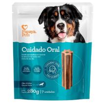 Snack Papaya Pets Cuidado Oral para Cães Adultos de Porte Grande 280gr - 7Und. - CHALESCO