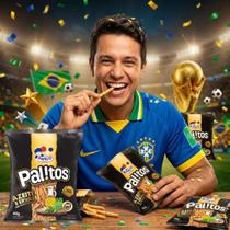 Snack para Copa Kit 05 Palitos Crocantes Azeite Ervas e Alho 40g Gol, Placar, taça