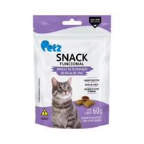 Snack Petz Funcional Eliminação de Bolas de Pelos para Gatos 60g Snack Petz Funcional Eliminação de Bolas de Pelos para Gatos 60g