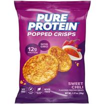 Snack Pure Protein Popped Crisps Sweet Chili 36g, pacote com 12