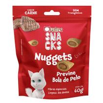 Snack Quatree Nuggets Para Gatos Bola de Pelo Sabor Carne 60g