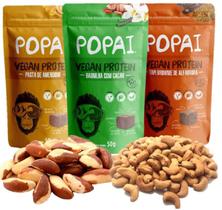Snacks de Proteína Vegano Natural Sem Açúcar + Castanha de Caju 250g + Castanha do Pará 250g - Combo Protein 12 Unid