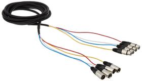 Snake Cable Monoprice de 4 canais XLR macho para XLR fêmea de 15 pés Snake Cable Monoprice de 4 canais XLR macho para XLR fêmea de 15 pés