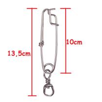 Snap Aço Inox Engate Rápido Pesca Espinhel Distorcedor 10un Long Line 10cm