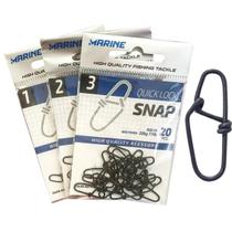 Snap de Pesca Quick Lock Cartela 20pçs Marine - Vários Tamanhos