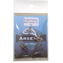 Snap Engate Rápido Arsenal da Pesca Black Nickel C/10pç