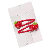 Snap Hair Clips 3D Strawberry Barrette Trendy Cartoon Fruit Grip Ponytail Holder Sweet Side Clip Hair Accessories - 1