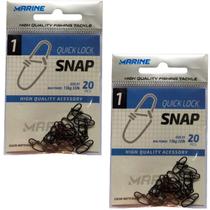 Snap pesca quick lock suporta 15kg Marine 40 unid