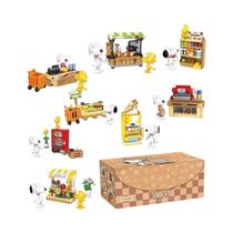 Snoopy Desenho Animado Cachorro Cafeteria Blocos De Construção Criativo Na Moda Cena Montagem Modelo