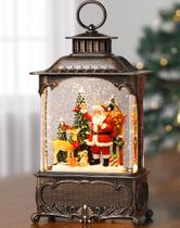 Snow Globe Gorrzai Santa Lantern Lighted Music Timer