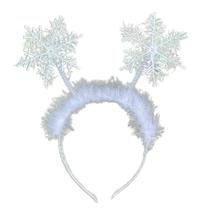 Snowflake Headband Feather Hair Hoop Elastic Cute Christmas Photo Props Spring Hairband Creative Holiday Party Decor