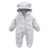 Snowsuit Mokitoni Newborn Fleece Macacões para meninas de 3 a 6 m com capuz