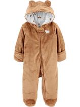 Snowsuit Simple Joys By Carter's, urso pardo unissex de 6 a 9 meses Snowsuit Simple Joys By Carter's, urso pardo unissex de 6 a 9 meses