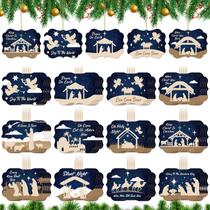 Soaoo, 60 peças de enfeites de Natal para presépios de madeira, 8x6 cm