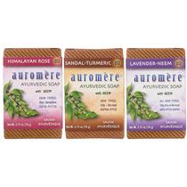 Soap Auromere Variety Pack 3 x 80 ml de sabonete vegano artesanal