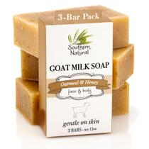 Soap Bar Southern Natural Oatmeal, leite de cabra sem perfume, pacote com 3 unidades Soap Bar Southern Natural Oatmeal, leite de cabra sem perfume, pacote com 3 unidades