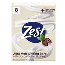 Soap Zest, 8 barras, manteiga de cacau cremosa e karité, tamanho de banho, 113g