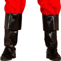 Sobre Bota Preta pra Fantasia de Papai Noel Polainas material sintético de Luxo Sobre Bota Preta pra Fantasia de Papai Noel Polainas material sintético de Luxo