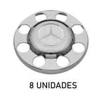 Sobre tampa do cubo da tração mb atego cromada 8 unidades