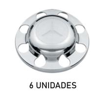 Sobre tampa do cubo da tração mb cromada 6 unidades