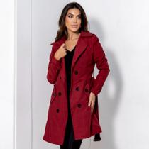 Sobretudo Casado Jaqueta Feminina Maxi Blazer Longo Social Executivo Forrado Trench