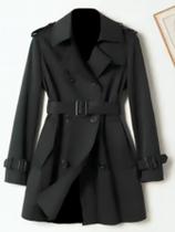 Sobretudo Casco Feminino Elegante Quente Outono Inverno