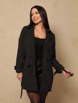 Sobretudo Com Botões Moda Feminina Elegante Confortável Frio